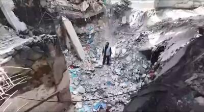 گودال عظیم در زندان اوین بر اثر حمله اسرائیل (فیلم)
