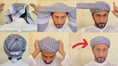 مراحل گره زدن عمامه / نحوه گره زدن امامه در محرم