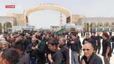 عزاداری روز تاسوعای حسینی در مسجد مقدس جمکران + فیلم