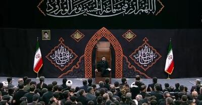 نوای «ای ایران خدایی» حاج محمود کریمی در مراسم عزادارای شب عاشورا با حضور رهبر انقلاب