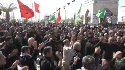 عزاداری پرشور مردم مهران در روز تاسوعای حسینی+فیلم