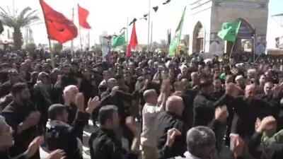 نوای پرشور عاشقان حسینی در مرز مهران + فیلم