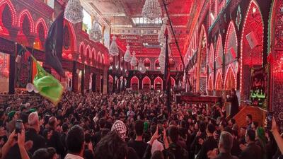 گزارش تصویری از حال هوای حرم مطهر امام حسین (ع) در روز تاسوعای حسینی