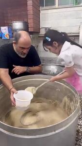 حضور دختر مهران غفوریان در مراسم نذری شب تاسوعا