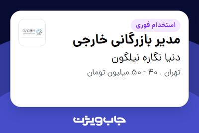 استخدام مدیر بازرگانی خارجی در دنیا نگاره نیلگون