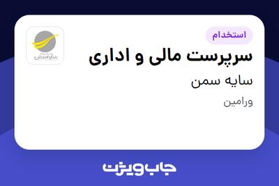 استخدام سرپرست مالی و اداری - آقا در سایه سمن