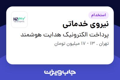 استخدام نیروی خدماتی - خانم در پرداخت الکترونیک هدایت هوشمند