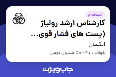 استخدام کارشناس ارشد رولیاژ (پست های فشار قوی برق) - آقا در الکسان