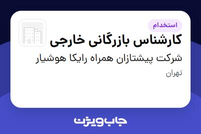 استخدام کارشناس بازرگانی خارجی - خانم در شرکت پیشتازان همراه رایکا هوشیار
