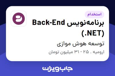 استخدام برنامه‌نویس Back-End (.NET) در توسعه هوش موازی