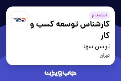 استخدام کارشناس توسعه کسب و کار در توسن سها