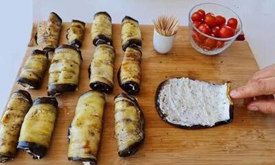 طرز تهیه رولت بادمجان بدون نیاز به سرخ کردن