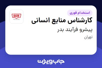 استخدام کارشناس منابع انسانی در پیشرو فرآیند بدر