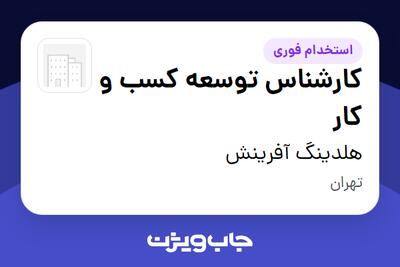 استخدام کارشناس توسعه کسب و کار در هلدینگ آفرینش
