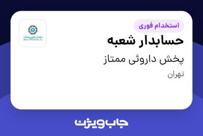 استخدام حسابدار شعبه در پخش داروئی ممتاز