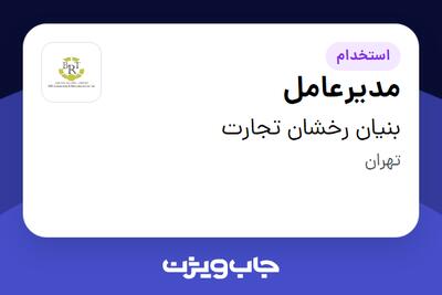 استخدام مدیرعامل در بنیان رخشان تجارت