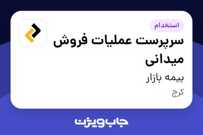 استخدام سرپرست عملیات فروش میدانی در بیمه بازار