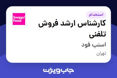 استخدام کارشناس ارشد فروش تلفنی در اسنپ فود