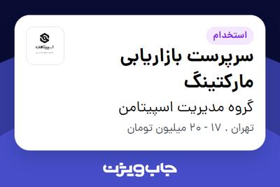 استخدام سرپرست بازاریابی مارکتینگ در گروه مدیریت اسپیتامن