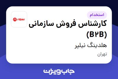 استخدام کارشناس فروش سازمانی (B2B) در هلدینگ نیلپر