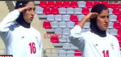 سلام نظامی زنان فوتبالیست ایران قبل از دیدار با سنگاپور + ویدئو
