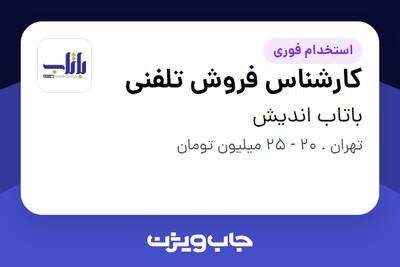 استخدام کارشناس فروش تلفنی در باتاب اندیش