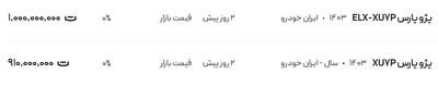 قیمت پژو پارس، امروز ۲۱ تیر ۱۴۰۴