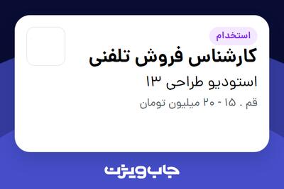 استخدام کارشناس فروش تلفنی - خانم در استودیو طراحی 13