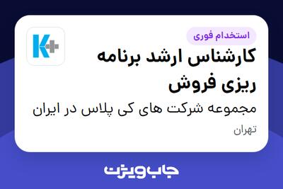 استخدام کارشناس ارشد برنامه ریزی فروش در مجموعه شرکت های کی پلاس در ایران