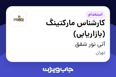 استخدام کارشناس مارکتینگ (بازاریابی) در آنی نور شفق
