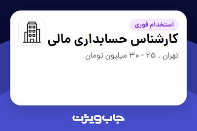 استخدام کارشناس حسابداری مالی - خانم در سازمانی فعال در حوزه نفت، گاز و پتروشیمی
