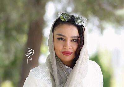 نگاه روز | ست زرد و طوسی مانتو چهار خونه مه‌لقا باقری شیک و زیبا