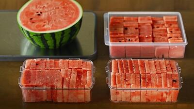 هندوانه رو تو چند ثانیه شیک و مجلسی برش بزن | بدون ریخت و پاش