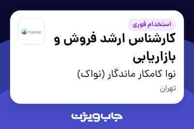 استخدام کارشناس ارشد فروش و بازاریابی در نوا کامکار ماندگار (نواک)