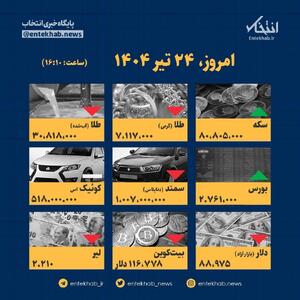 اینفوگرافیک / امروز ۲۴ تیر قیمت ها چقدر است؟