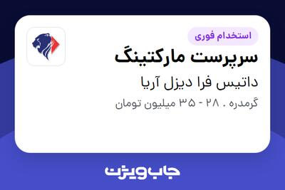 استخدام سرپرست مارکتینگ در داتیس فرا دیزل آریا