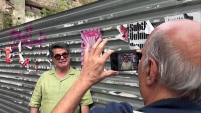 عکاسی دیدنی امیر نادری از جعفر پناهی در حاشیه جشنواره زردآلوی طلایی ارمنستان