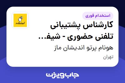 استخدام کارشناس پشتیبانی تلفنی حضوری - شیفت عصر در هونام پرتو اندیشان ماز