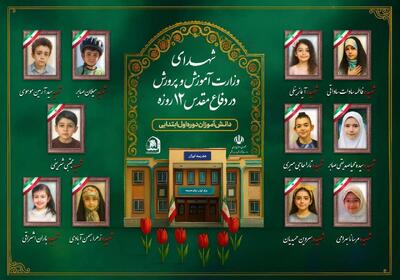 شهادت ۳۴ دانش‌آموز در جنگ تحمیلی 12 روزه اسرائیل علیه ملت ایران/ ۱۳ کودک دبستانی در آغوش خاک + عکس