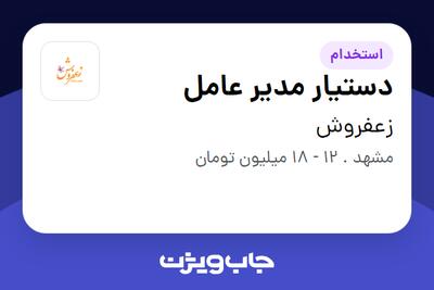 استخدام دستیار مدیر عامل در زعفروش