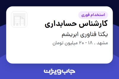 استخدام کارشناس حسابداری در یکتا فناوری ابریشم