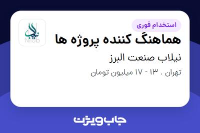 استخدام هماهنگ کننده پروژه ها در نیلاب صنعت البرز