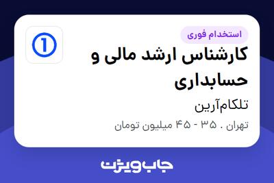 استخدام کارشناس ارشد مالی و حسابداری در تلکام‌آرین