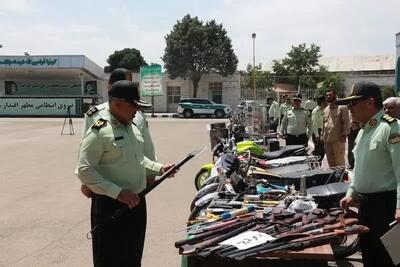 توقیف 900 موتورسیکلت و کشف 300 قبصه سلاح سرد در قزوین