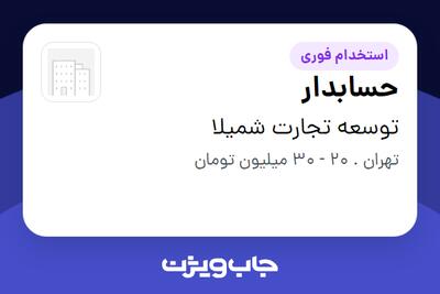 استخدام حسابدار - آقا در توسعه تجارت شمیلا