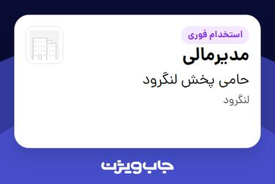 استخدام مدیرمالی در حامی پخش لنگرود