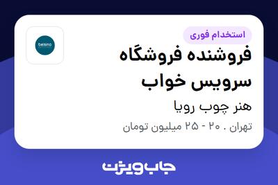 استخدام فروشنده فروشگاه سرویس خواب در هنر چوب رویا