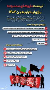 اینفوتابناک | لیست داروهای ممنوعه برای ایام اربعین