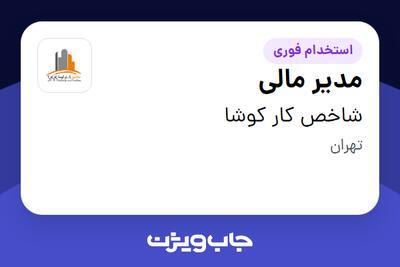 استخدام مدیر مالی در شاخص کار کوشا