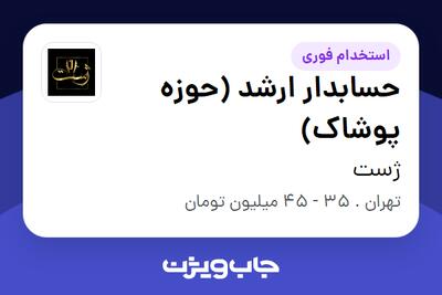 استخدام حسابدار ارشد (حوزه پوشاک) - خانم در ژست